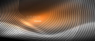 Neon parlayan çizgiler, sihirli enerji uzay ışığı konsepti, soyut arka plan duvar kağıdı tasarımı