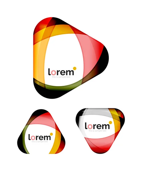 Ensemble Modèles Icônes Logo Convergence Forme Géométrique — Image vectorielle