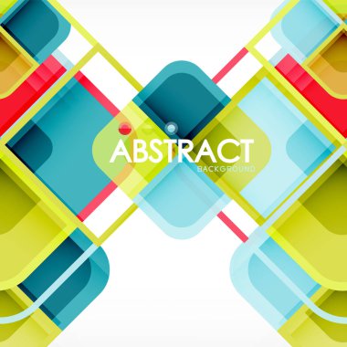 Renkli yuvarlak modern geometrik arka plan kareler