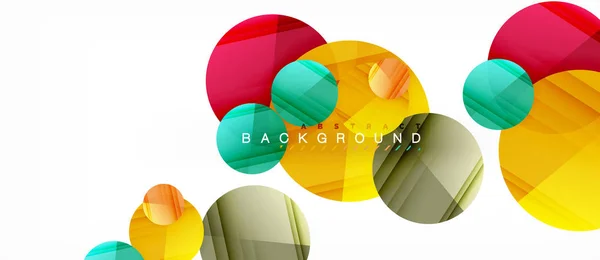 Cerchi colorati lucidi sfondo astratto, design geometrico moderno — Vettoriale Stock