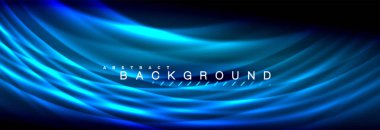 Neon parlayan sıvı dalga çizgileri, sihirli enerji uzay ışığı konsepti, soyut arka plan duvar kağıdı tasarımı