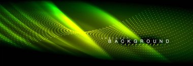Sıvı neon akan dalgaları, ışık parlayan arka plan hatları