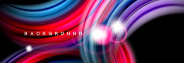 Renk dalgalar siyah, sıvı akan şekillerdeki karıştırma