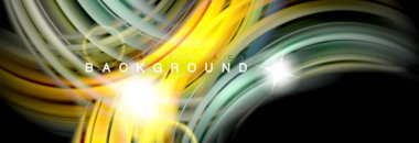 Renk dalgalar siyah, sıvı akan şekillerdeki karıştırma