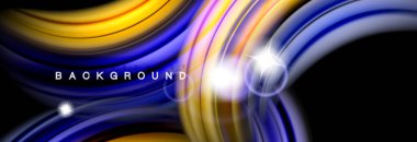 Karıştırma sıvı renk dalgalar siyah akan arka plan soyut tasarım