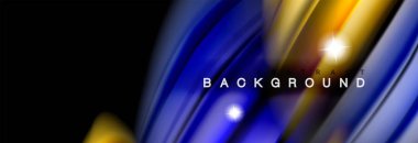 Karıştırma sıvı renk dalgalar siyah akan arka plan soyut tasarım