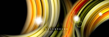 Karıştırma sıvı renk dalgalar siyah akan arka plan soyut tasarım