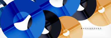 Gri arka plan, modern geometrik desen tasarım renkli halkalar. Vektör iş veya teknoloji tanıtım tasarım şablonu, broşür veya el ilanı desenli veya geometrik web afiş