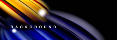 Karıştırma sıvı renk dalgalar siyah akan arka plan soyut tasarım