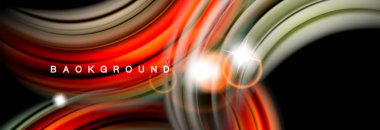 Renk dalgalar siyah, sıvı akan şekillerdeki karıştırma