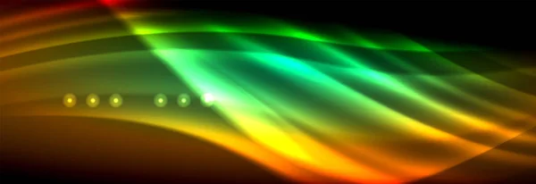 液体霓虹流动的波浪 发光的光线背景 时髦的抽象布局模板为商业或技术介绍 互联网海报或网络小册子封面 — 图库矢量图片