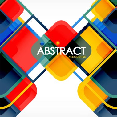 Geometrik arka plan, kağıt sanat tasarlamak için kapak tasarımı, kitap şablonu, poster, cd kapak illüstrasyon kare