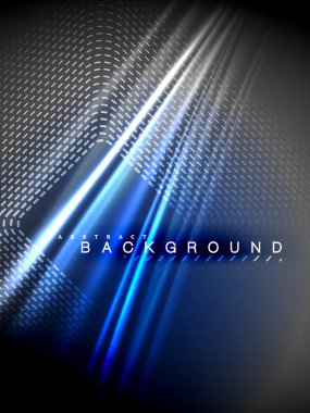 Neon parlayan dalga, sihirli enerji ve ışık arka plan. Vektör çizim