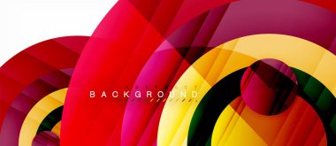 Parlak renkli daireler arka plan, modern geometrik tasarım soyut