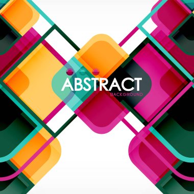 Renkli yuvarlak modern geometrik arka plan kareler