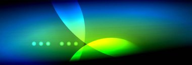 Vektör bulanık neon parlayan çevreler akan ve sıvı kavramı, enerji magic fantastik arka plan ışık