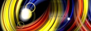 Karıştırma sıvı renk dalgalar siyah akan arka plan soyut tasarım