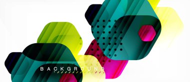 Çok renkli altıgenler geometrik arka plan vektör