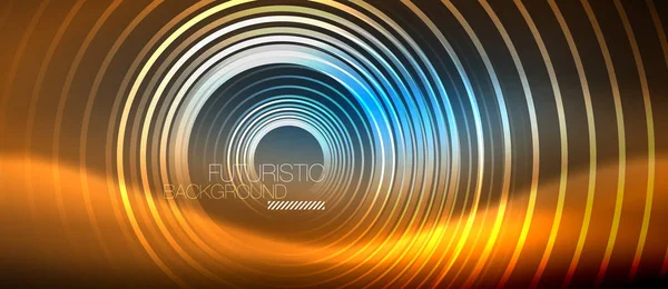 Neon glowing circles background — Stock Vector