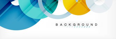 Gri arka plan, modern geometrik desen tasarım renkli halkalar. Vektör iş veya teknoloji tanıtım tasarım şablonu, broşür veya el ilanı desenli veya geometrik web afiş