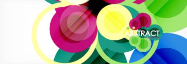 Soyut renkli geometrik kompozisyon - çok renkli daire arka plan