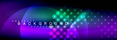 Vektör bulanık neon parlayan çevreler akan ve sıvı kavramı, enerji magic fantastik arka plan ışık