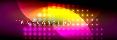 Vektör bulanık neon parlayan çevreler akan ve sıvı kavramı, enerji magic fantastik arka plan ışık