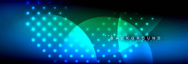 Vektor rozmazané neon svítící kruhy s tekoucí a tekuté světlo koncepce, energetické kouzlo Fantastické abstraktní pozadí — Stockový vektor