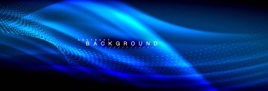 Sıvı neon akan dalgaları, ışık parlayan arka plan hatları