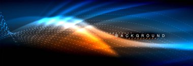 Sıvı neon akan dalgaları, ışık parlayan arka plan hatları