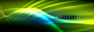 Sıvı neon akan dalgaları, ışık parlayan arka plan hatları