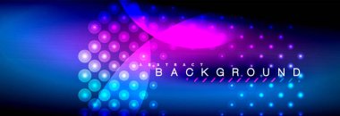 Vektör bulanık neon parlayan çevreler akan ve sıvı kavramı, enerji magic fantastik arka plan ışık