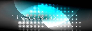 Vektör bulanık neon parlayan çevreler akan ve sıvı kavramı, enerji magic fantastik arka plan ışık