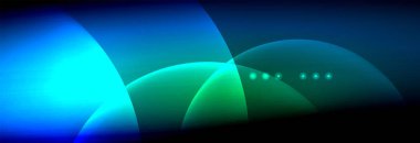 Vektör bulanık neon parlayan çevreler akan ve sıvı kavramı, enerji magic fantastik arka plan ışık