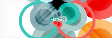 Soyut renkli geometrik kompozisyon - çok renkli daire arka plan