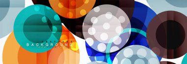 Soyut renkli geometrik kompozisyon - çok renkli daire arka plan