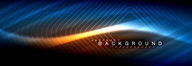 Neon parlayan sıvı dalga çizgileri, sihirli enerji uzay ışığı konsepti, soyut arka plan duvar kağıdı tasarımı