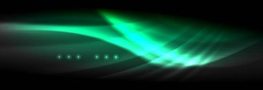 Sıvı neon akan dalgaları, ışık parlayan arka plan hatları