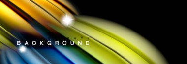 Renk dalgalar siyah, sıvı akan şekillerdeki karıştırma