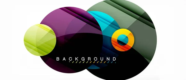 Glansiga färgglada cirklar abstrakt bakgrund, moderna geometriska design — Stock vektor