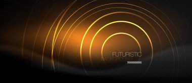 Parlak neon daireler ile koyu arka plan