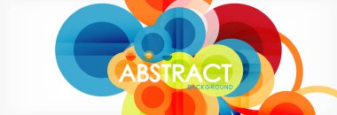 Soyut renkli geometrik kompozisyon - çok renkli daire arka plan