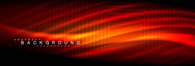 Neon parlayan sıvı dalga çizgileri, sihirli enerji uzay ışığı konsepti, soyut arka plan duvar kağıdı tasarımı