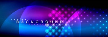 Vektör bulanık neon parlayan çevreler akan ve sıvı kavramı, enerji magic fantastik arka plan ışık