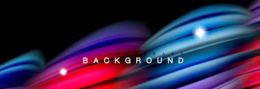 Renk dalgalar siyah, sıvı akan şekillerdeki karıştırma