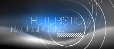 Neon daireler arka plan, parlak çizgiler soyut