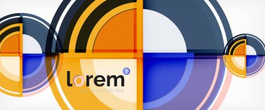 Arka plan, renkli yuvarlak şekiller gölge efektleri ile modern daireler geometrik soyut