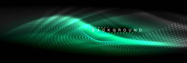 Sıvı neon akan dalgaları, ışık parlayan arka plan hatları