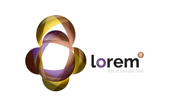 Logo design géométrique abstrait composé d'éléments fluides — Image vectorielle