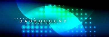 Vektör bulanık neon parlayan çevreler akan ve sıvı kavramı, enerji magic fantastik arka plan ışık